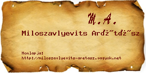 Miloszavlyevits Arétász névjegykártya